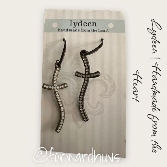 Bundle Sale 3 for $15 | Lydeen | Handmade from the Heart Cross Earrings - Picture 3 of 5